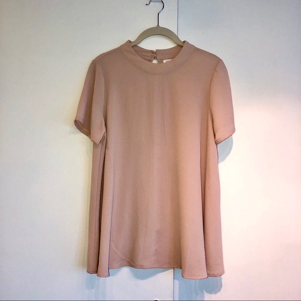 Sienna Sky Blush Pink Short Sleeve Swing Blouse voluntary donation offer